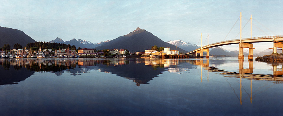 Look across the Sitka Channel at Arrow Head Mountain